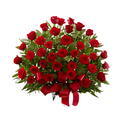 Arreglo de 50 rosas rojas grande